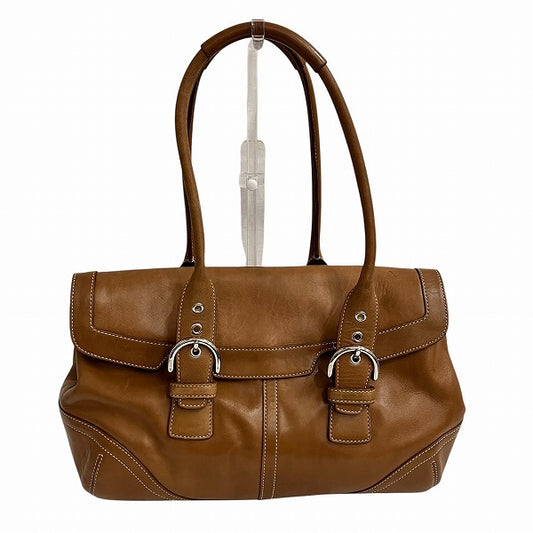 Coach Leather Flap Satchel Bag 9636
