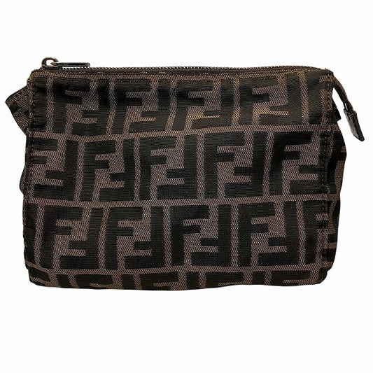Fendi Zucca Vintage Nylon Leather Clutch