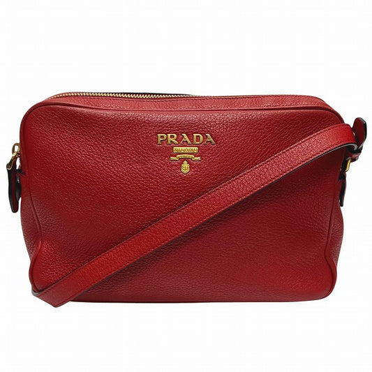 Prada Red Leather Shoulder Bag 1BH079