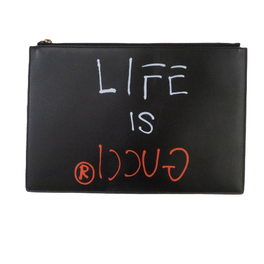 Gucci Ghost Leather Clutch Bag 445597