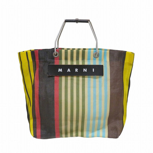 Marni Flower Cafe Stripe Multicolor Tote Bag