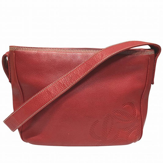 Loewe Anagram Red Leather Shoulder Bag