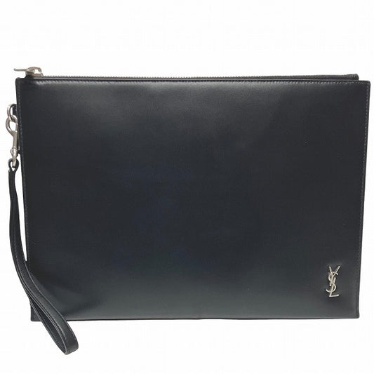 Yves Saint Laurent Leather Black Clutch Bag