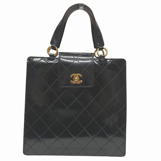 Chanel Patent Leather Matelasse Coco Mark Handbag