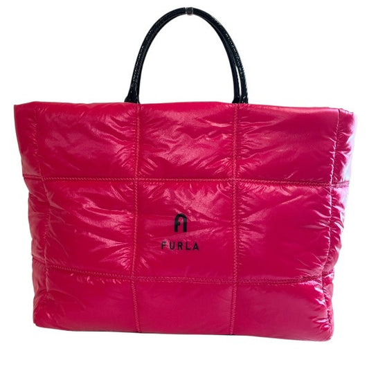 Furla Pink Cotton Nylon Down Handbag