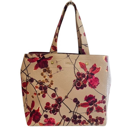 Furla Leather Flower Motif Handbag