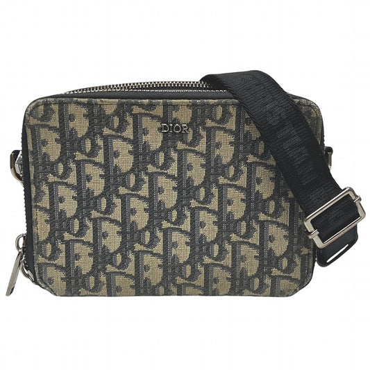 Dior Jacquard Canvas Leather Shoulder Bag