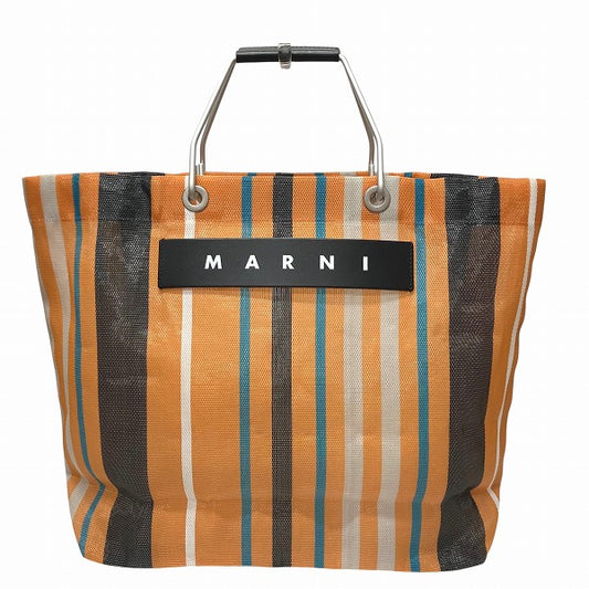 Marni Flower Cafe Stripe Mesh Tote Bag