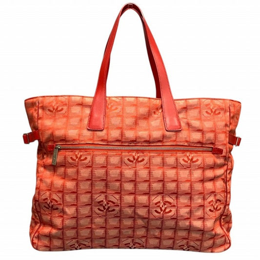 Chanel Nylon Jacquard Leather Tote Bag