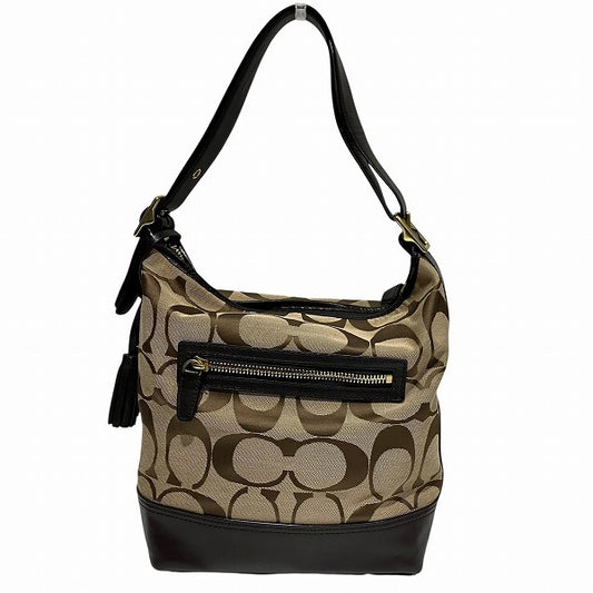 Coach Signature Canvas Leather Shoulder Bag 21149