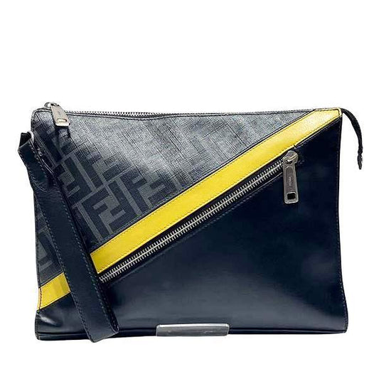 Fendi Zucca Pattern Diagonal Clutch Bag