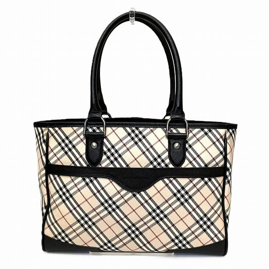 Burberry Nova Check Canvas Leather Tote Bag
