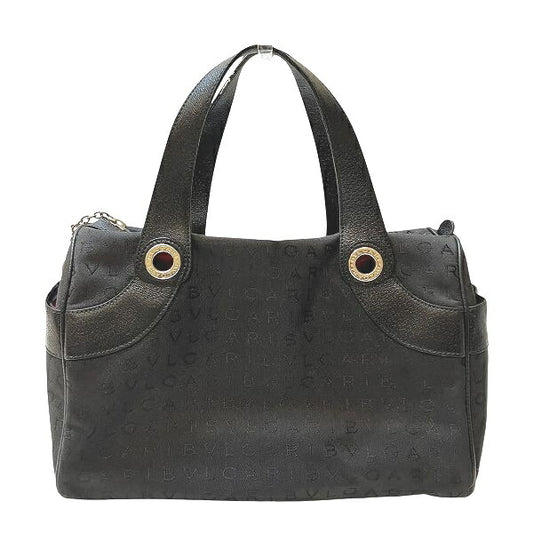 Bvlgari Logo Mania Canvas Leather Tote Bag