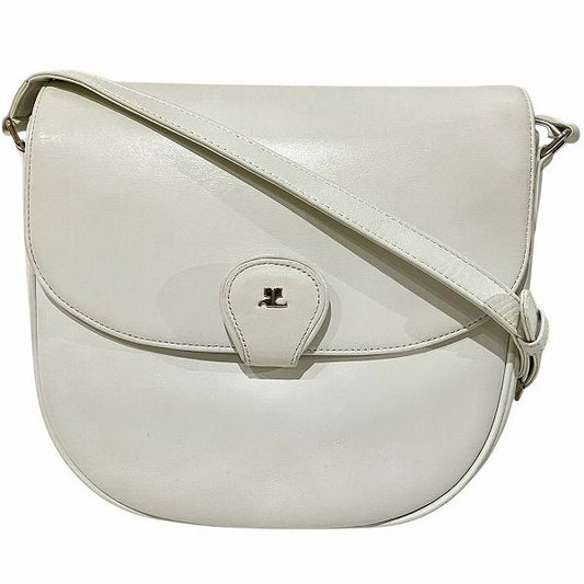 Courreges White Leather Shoulder Bag for Women