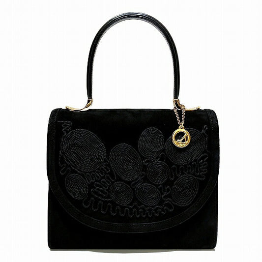 Suede Leather Formal Black Handbag for Women