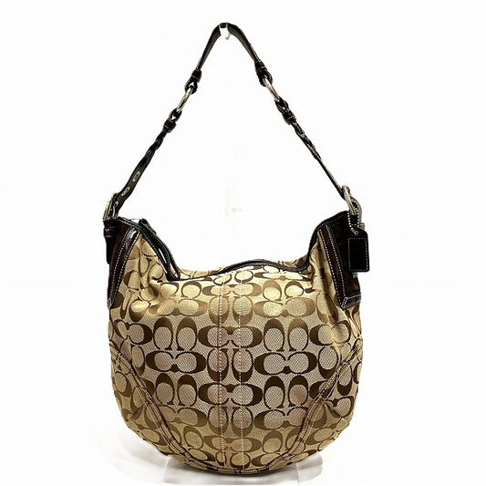 Coach Signature Canvas Leather Shoulder Bag