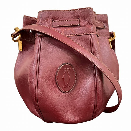 Cartier Must Line Leather Drawstring Shoulder Bag