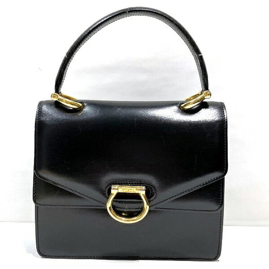 Celine Leather Double Flap Black Handbag