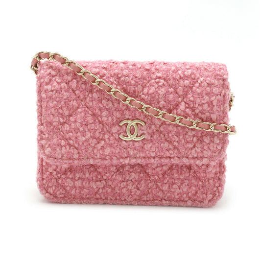 Chanel Tweed Matelasse Chain Shoulder Bag