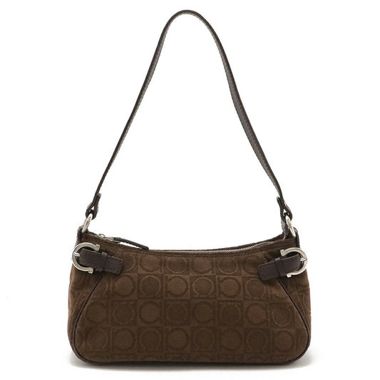 Salvatore Ferragamo Gancini Leather Pouch Handbag