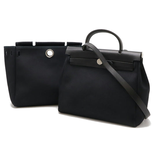 Hermes Aile Bag PM Leather Handbag Black