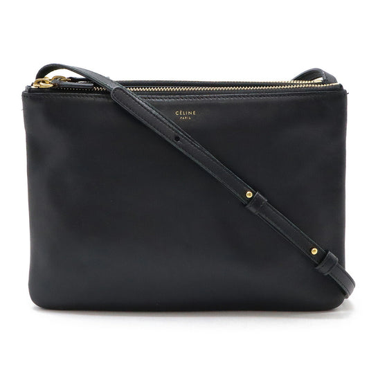 Celine Trio Large Lambskin Shoulder Bag Black