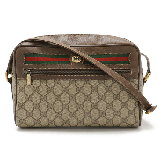 Gucci Old GG Plus Shoulder Bag Beige Brown