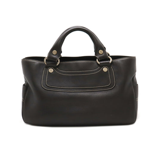 Celine Leather Boogie Bag Handbag Dark Brown