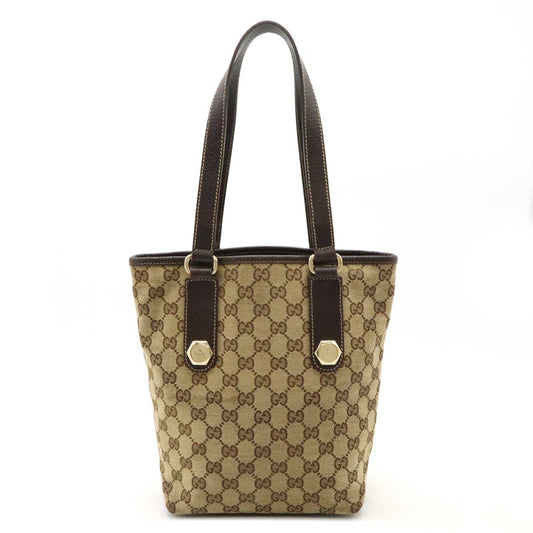 Gucci GG Canvas Leather Tote Bag 153361