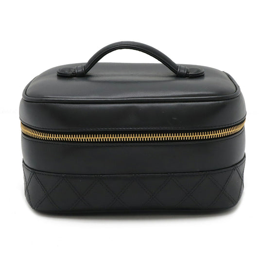 Chanel Bicolore Vanity Bag Leather Black