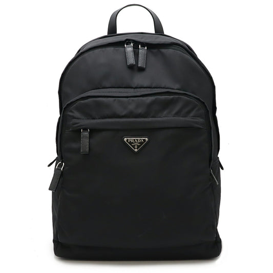 Prada Nylon Leather Triangle Logo Backpack