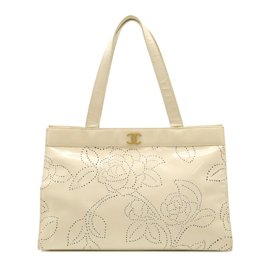Chanel Camellia Patent Leather Tote Bag