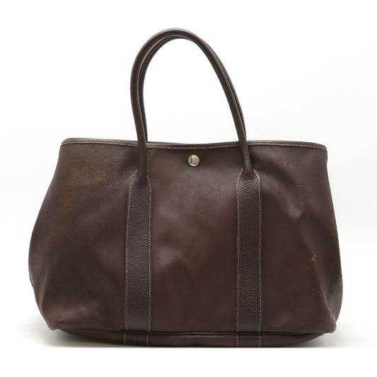 Hermes Garden Party PM Tote Bag Dark Brown