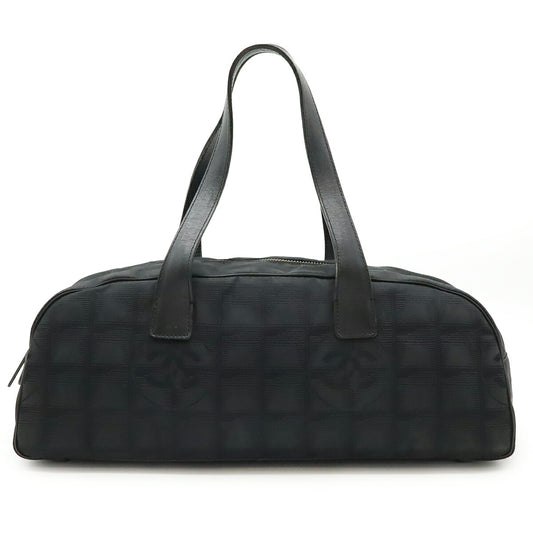 Chanel Nylon Jacquard Leather Mini Boston Bag