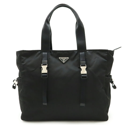 Prada Nylon Triangle Logo Tote Bag 2VG042