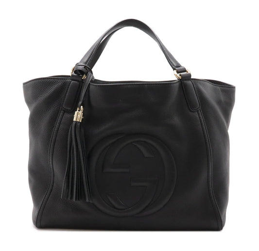 Gucci Soho Leather Tote Bag Black