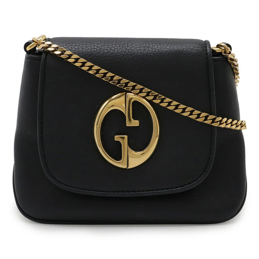 Gucci Leather Double G Logo Chain Shoulder Bag