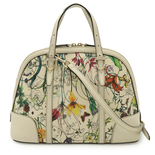 Gucci Flora Top Handle Leather Handbag 2WAY