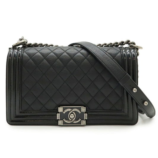 Chanel Boy 25 Leather Enamel Shoulder Bag