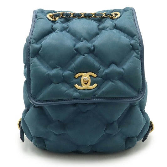 Chanel Leather Bubble Quilt Chain Shoulder Backpack