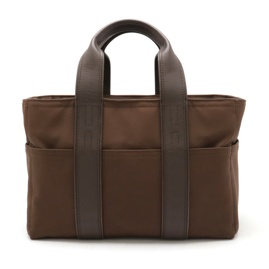 Hermes Acapulco PM Nylon Leather Tote Bag Brown