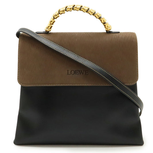 Loewe Velazquez Twist Leather Nubuck Handbag