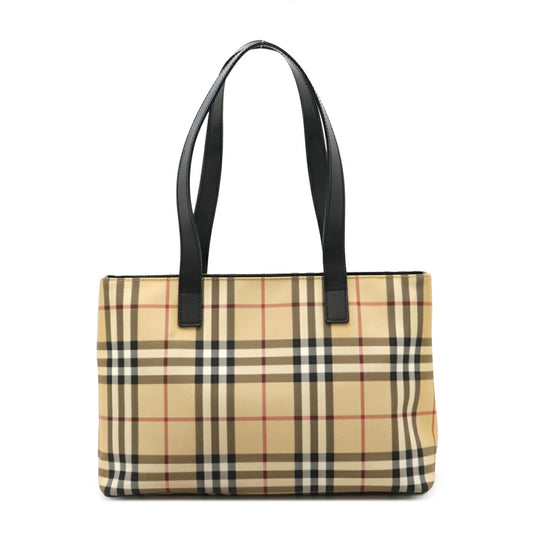 Burberry Nova Check Tote Bag PVC Leather