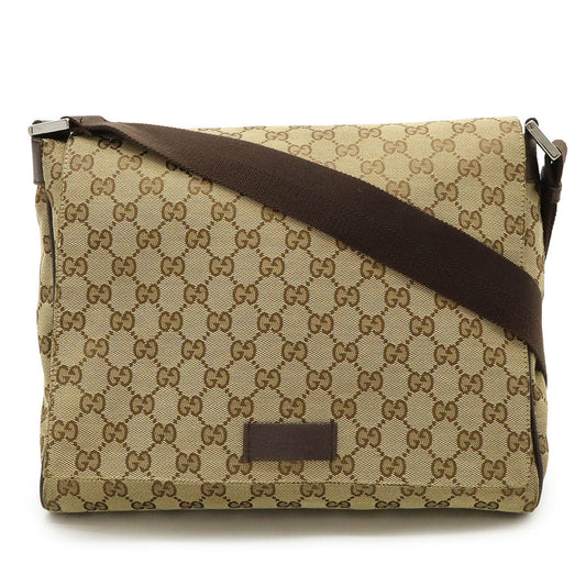 Gucci GG Canvas Leather Shoulder Bag 146236