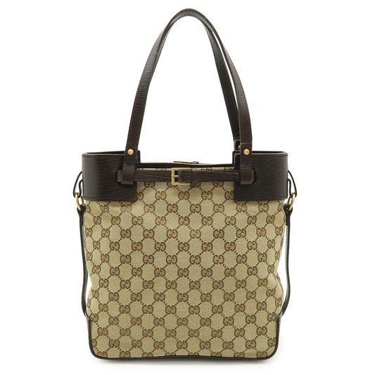 Gucci GG Canvas Leather Tote Bag 107757
