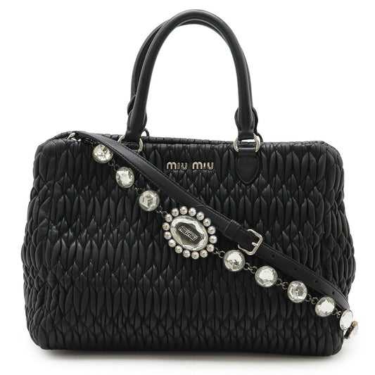 Miu Miu Matelassé Nappa Crystal Leather Handbag