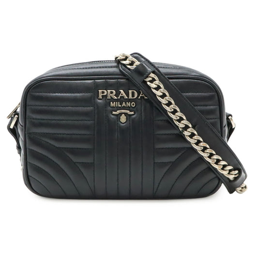 Prada Diagram Leather Chain Shoulder Bag 1BH083