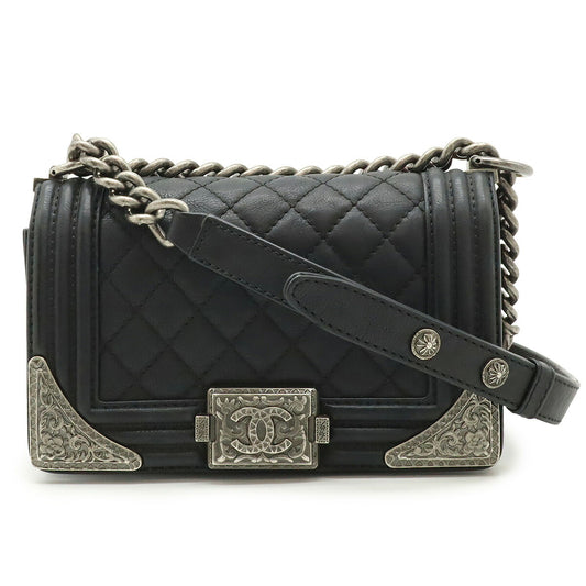 Chanel Boy Leather Chain Shoulder Bag