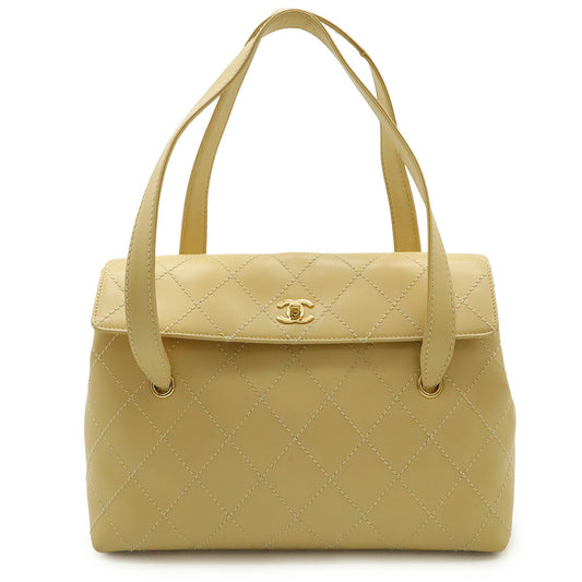 Chanel Leather Wild Stitch Shoulder Tote