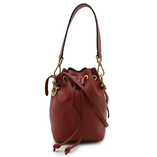 Fendi Mon Tresor Leather Shoulder Bag Red